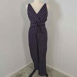 ASOS Navy and White Striped Jumpsuit Size 20